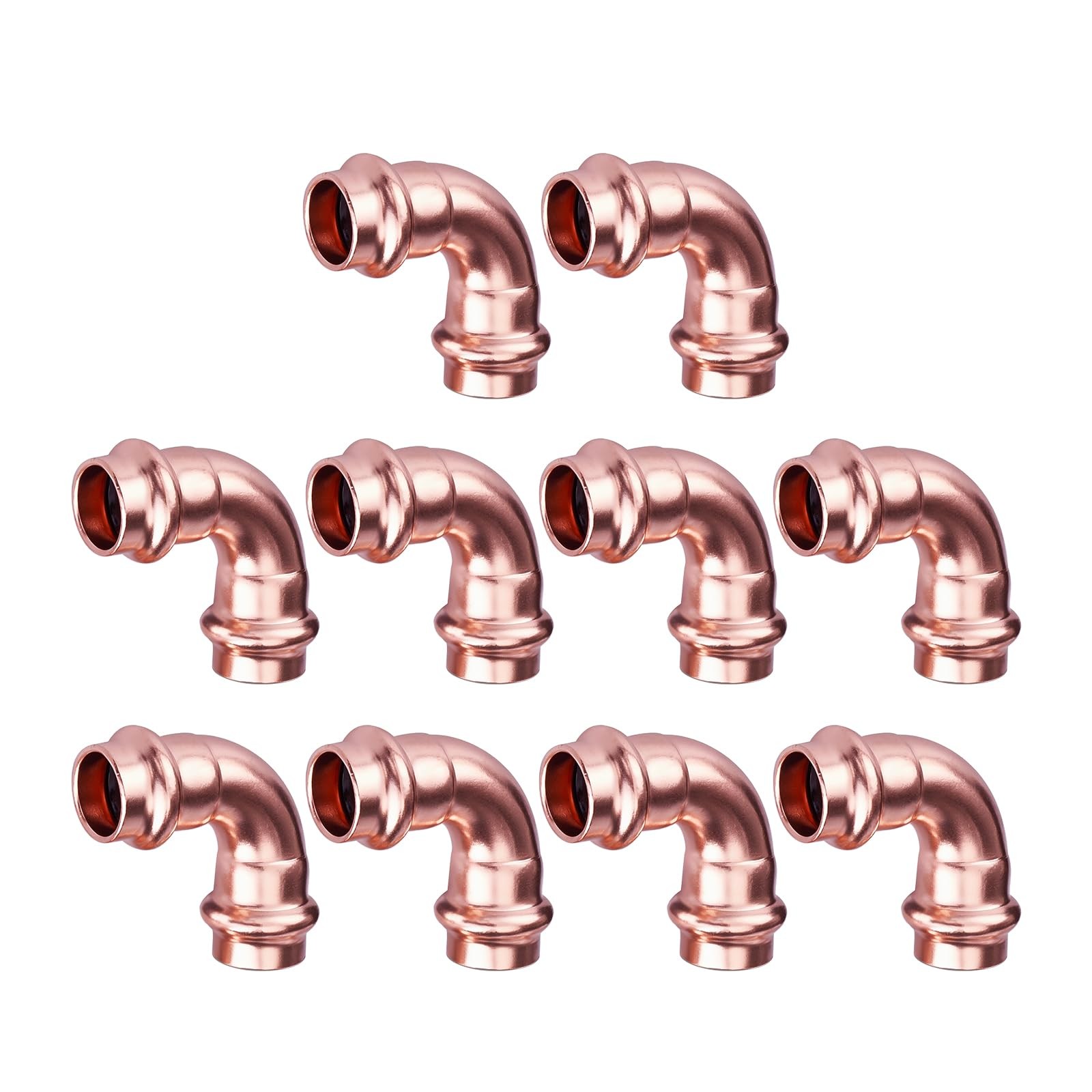 10 PCS 1/2 Inch Heavy Duty 90 Degree Elbow Copper Press Fitting LeadFree