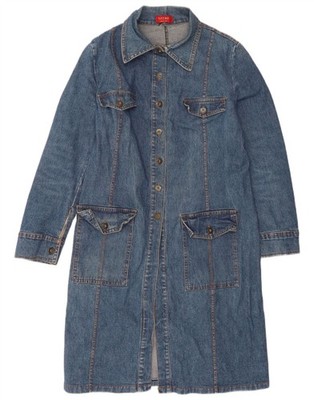 Susy Mix Damen Denim Trenchcoat UK 10 Small Blau AF29