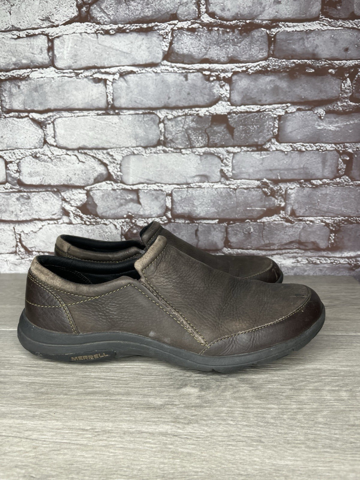 Scarpe mocassini da trekking Merrell Espresso in pelle marrone 10 5 M US 42EU