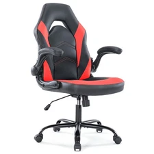JHK Gaming Chair (Red), Office Computer Desk Adjustable Leather 275lb Limit