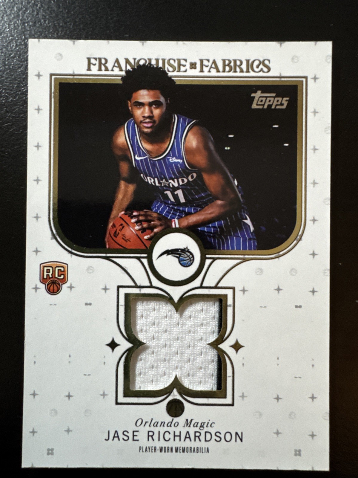 2025-26 TOPPS FRANCHISE FABRICS JASE RICHARDSON FF-JR WORN JERSEY PATCH RC