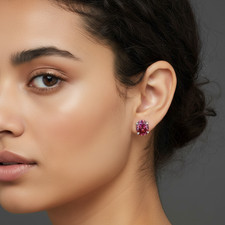 3.00 Ct Certified Pink Diamond Solitaire Studs, Great Sparkle & Bling- VIDEO