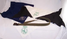 Vintage Boy Scout General Greene Staff Neckerchief lot, BSA Belt Cub Neckerchief