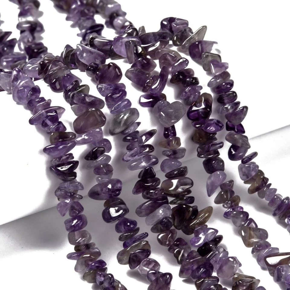 Amethyst Edelstein Splitter Nuggets ~ 5-9mm Strang Chips Perlen auffädeln DIY - Bild 3 von 4