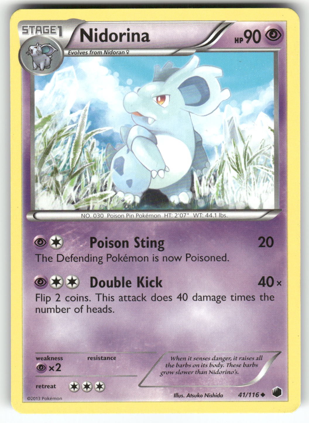 Nidorina Plasma Freeze Uncommon Pokemon Moderately played
