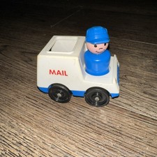 Vintage Fisher Price Little People Post Office Lot -Truck ,Driver
