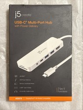 J5 CREATE USB-C MULTI-PORT HUB W/POWER DELIVERY 7 IN 1 FUNCTIONS- NEW  JCD373