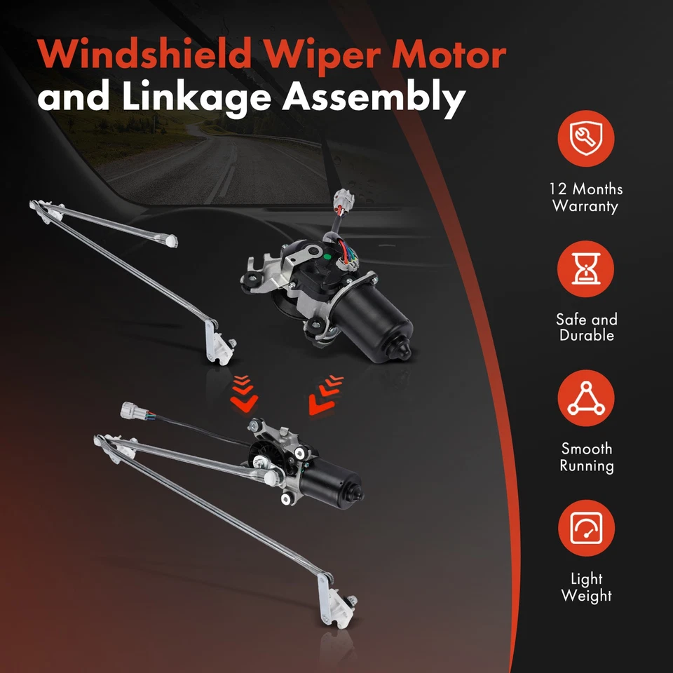Комплект двигателя переднего стеклоочистителя и сцепления для Nissan Pathfinder 1996-2004 левый руль - Изображение 2 из 4