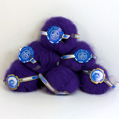 Belangor 100% Angora Rabbit Hair Yarn 10gr (6) Joseph Galler Purple Belgium Vtg