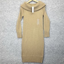 Uniqlo Lambs Blend Long Sleeve Jumper Dress Size XS Women’s Beige Brown New BNWT