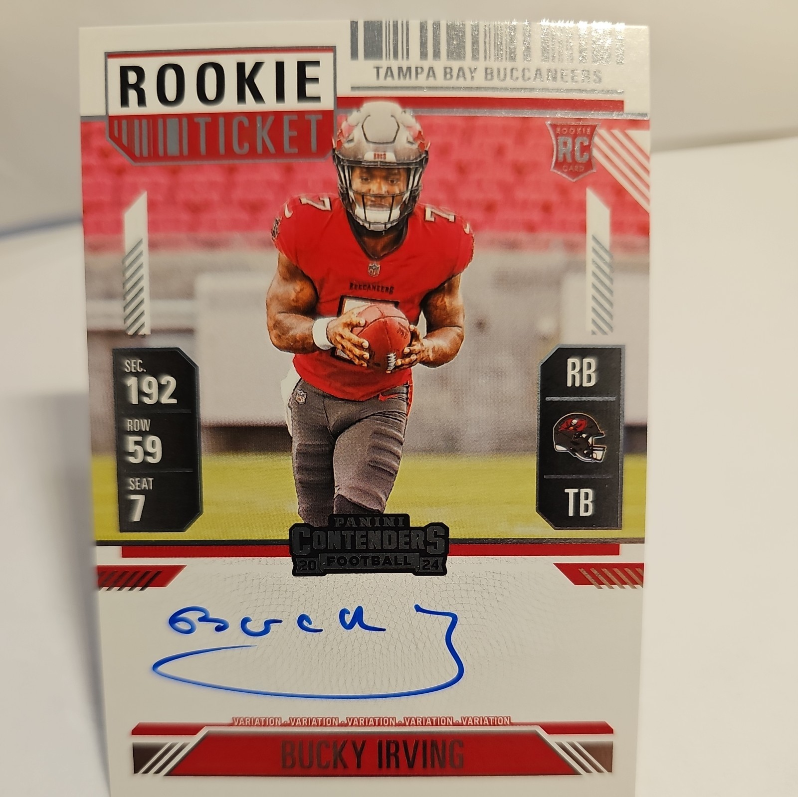 Bucky Irving on card AUTO 2024 Panini Contenders - Rookie Ticket RPS