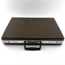 Vintage 1970s Samsonite Brown Hard Shell Slim Briefcase w/ Key