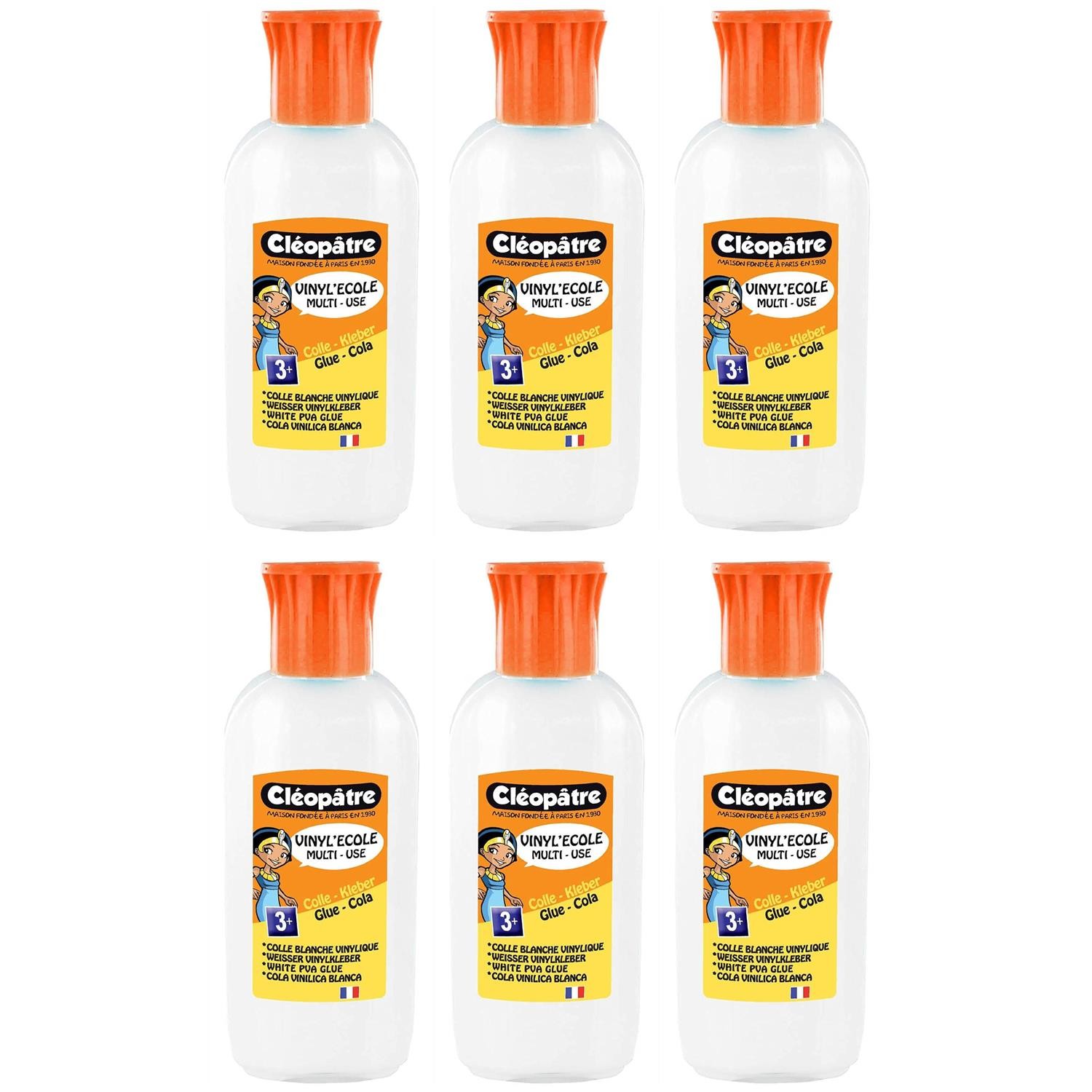 Colle Cléopâtre blanche Vinyl'école anti-gondolage pour cartons légers pack de 6