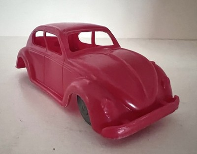 MARX VOLKSWAGEN BEETLE GAS STATION CAR- RED SP W/METAL WHEELS-HTF GOOD VOLKS BUG