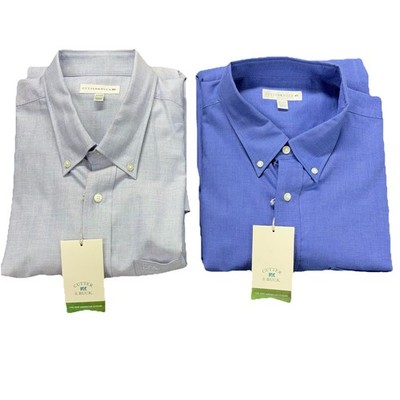 Cutter & Buck Shirt Lot Of 2 Mens 2XT Button Down Long Sleeve Blue Pin Check NEW