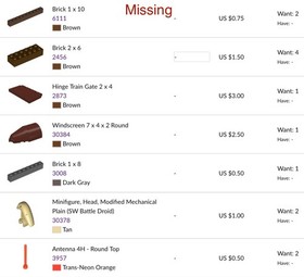 LEGO Star Wars Trade Federation MTT Set 7184 Missing Pieces No Box/Manual