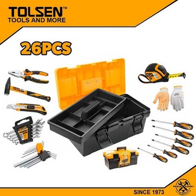 SET 26 ARBEITSWERKZEUG MIT WERKZEUGKASTEN 42 x 23 x 19 cm TOLSEN 85361