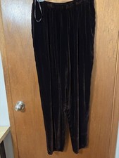 Eileen Fisher New With Tags Espresso Straight Silk Blend Pants Pockets Size M