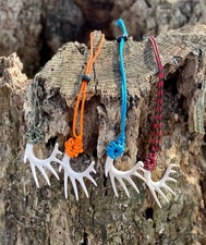 Whitetail Antler Rear View Mirror Hanger Hunting Truck Decor Paracord Lanyard