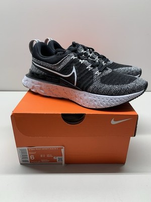 Nike React Infinity Run Flyknit 2 Shoes Womens Size 6 Black CT2423-101