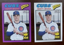 2026 Topps Heritage #299 Matt Shaw Light Purple & Base Card - Chicago Cubs