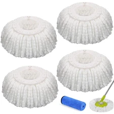 Microfiber Spin Mop Replacement Head,Round Shape Standard Size Spin mop Refil...