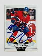 Jordie Benn Montreal Canadiens Autographed 2019-20 OPC Hockey NHL Card #394 COA