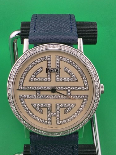 Piaget Altiplano 18k white gold factory diamonds bezel and dial 38mm