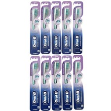 10 Oral B Advanced Whitening Toothbrushes Manual Medium Cheek Tongue Cleaner