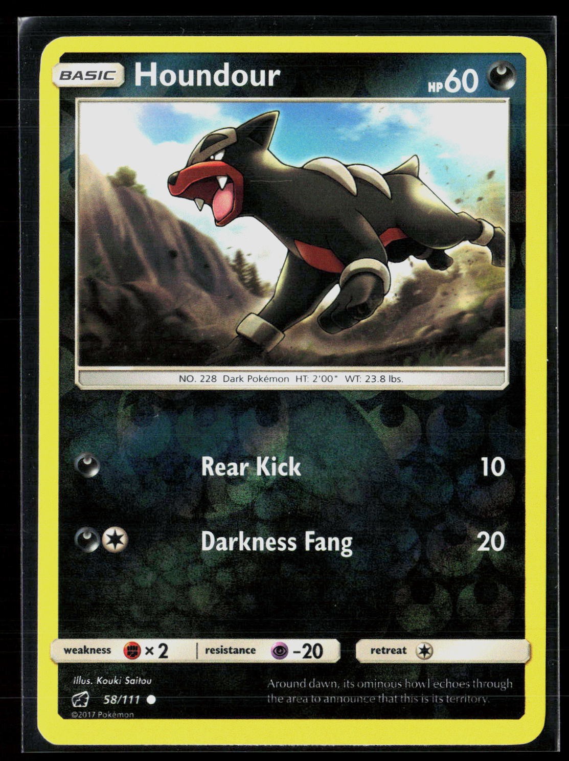 Houndour 58/111 Common Reverse Holo Crimson Invasion Pokemon LP