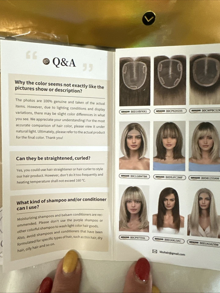 Peluca de cabello humano ombre marrón rubio para mujer Remy con flequillo 2 tapas de peluca incluidas Foto 4 de 4