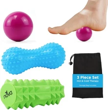 NOVA 3-in-1 Hot & Cold Massage Roller Set – Foot Roller, Gel Massage Ball & Pe