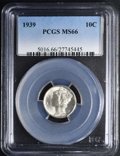1939 Mercury Dime PCGS MS66