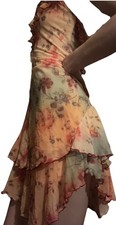 Urban Outfitters Floral Ruffle Layered Mini Dress Square Neck Strappy S
