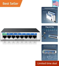 8 Port Gigabit Switch, Easy Smart Managed Ethernet Switch, Network Hub, Ether...