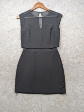 Express Dress Women's 0 Black Mesh Mini Sleeveless Party Cocktail Edgy Chic