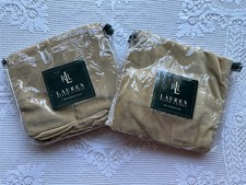 Ralph Lauren TAN VELVET Standard Pillow Shams PAIR 90s Sussex Gardens Julianne