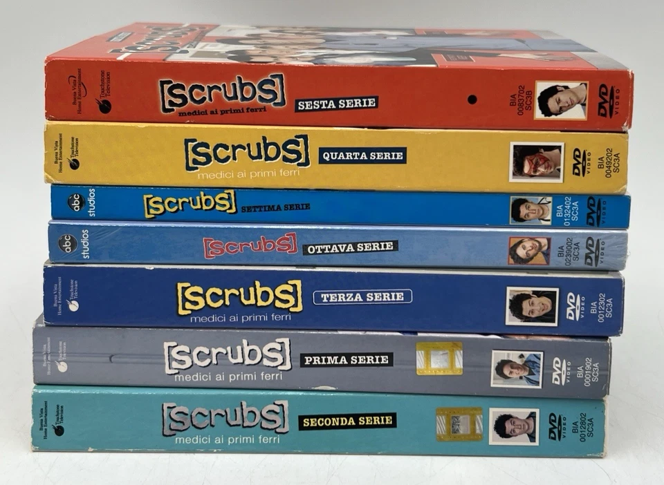 SCRUBS TV SERIES DVD'S IN ITALIAN SEASONS 1-4 & 6-8 NO SEASON 5,  1 2 3 4 6 7 8 Foto 3 de 4