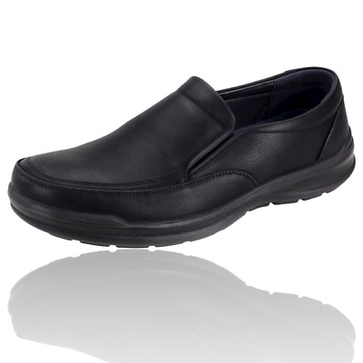 Herrenschuhe Halbschuhe Slipper Slip-On Schlupfschuhe Freizeitschuhe Schwarz
