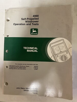 John Deere tm1820 4990 Windrower Operations And Tests Tech Manual