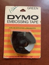 Vintage Dymo Labeling Tape 3/8" x 144" (4 Yds) 7291 GREEN NIP