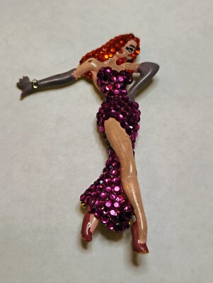 Vintage Disney Wendy Gell Jessica Roger Rabbit Rhinestone Brooch