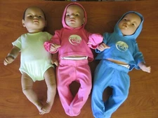 Lot of 3 RealityWorks-Reality Baby II Plus W/Clothing/Diaper 1 Male 2 Female
