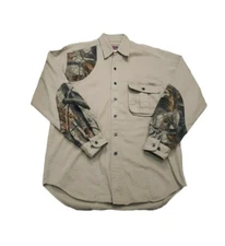 Pro Gear Men's Long Sleeved Beige Realtree ap HD Shooting Hunting Shirt M