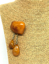 Ancienne BROCHE AMBRE Vintage
