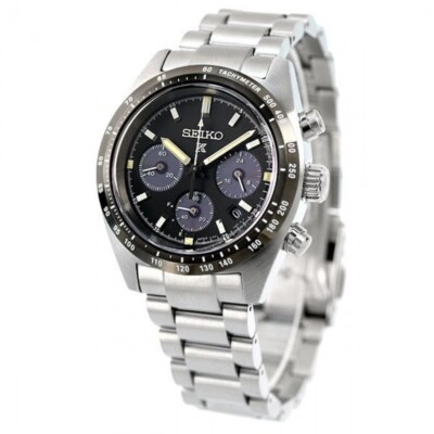 Seiko Prospex Speedtimer Solar Chronograph Black Dial Men's Analog