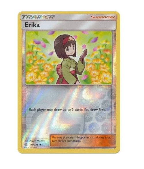 Pokemon - Erika - 191/236 - Uncommon - Reverse Holo - Cosmic Eclipse  - NM/M