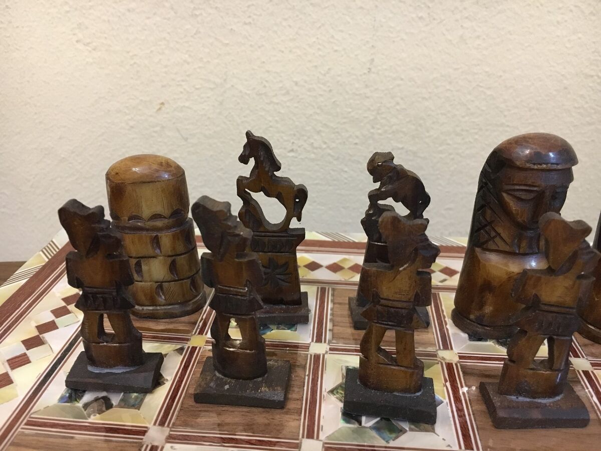 Handmade Chess Pieces Real Carving Camel Bone