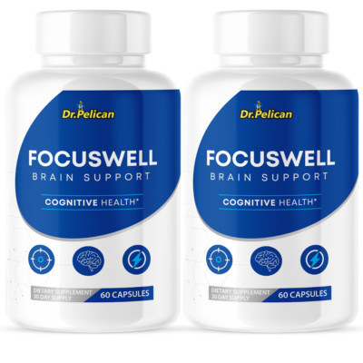 FocusWell - Brain Support- 2 Bottles- 120 Capsules
