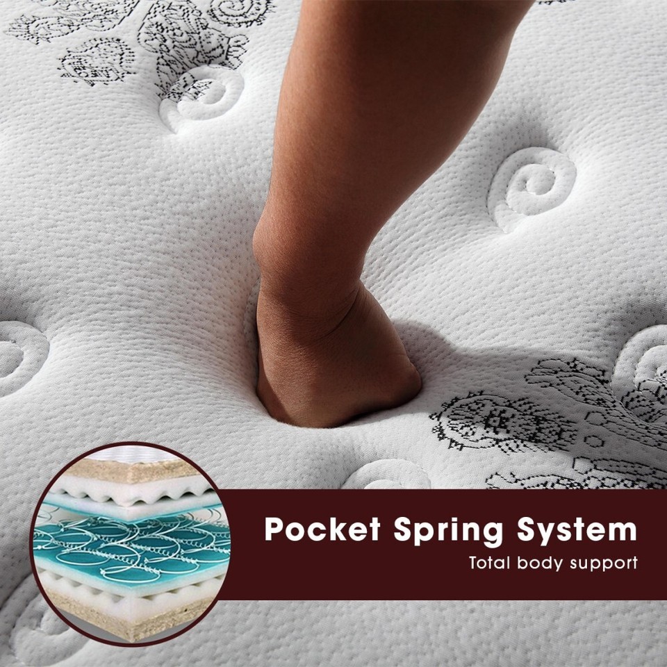 Laura Hill Euro Top Mattress King x 34cm 203x183x34cm White eBay